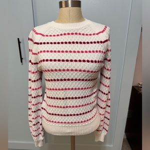 LOFT women’s spring, striped pink and white sweater size extra small